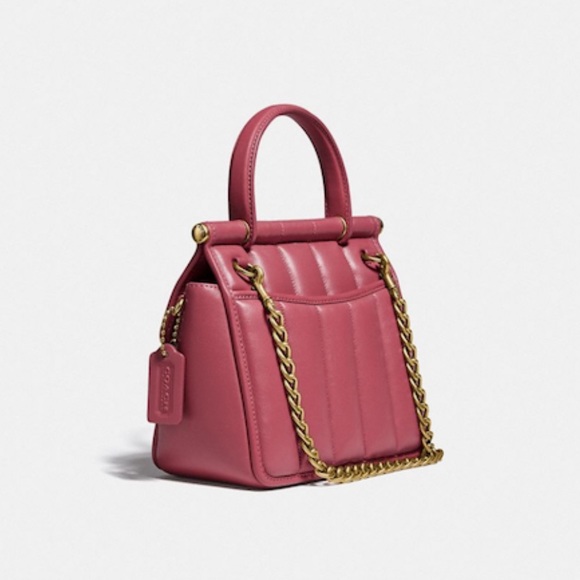 Coach Originals Turnlock Quilted Leather Channel Willis Top Handle 18 Bag - Picture 2 of 7